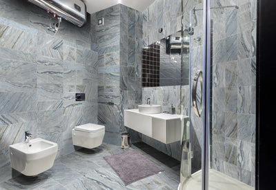 blue valley marble bathroom floor and wall tile