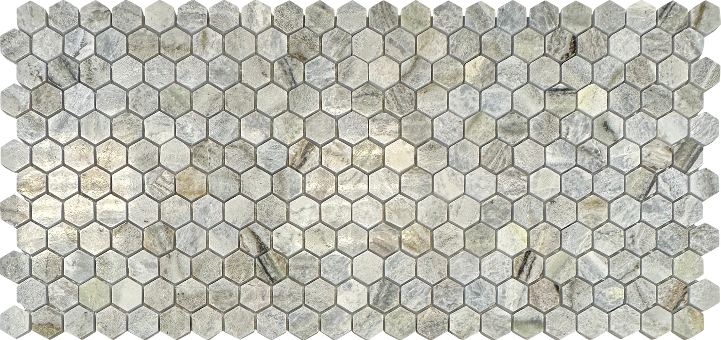 blue valley marble hexagon mosaic tiles 