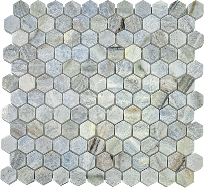 blue valley marble hexagon tiles