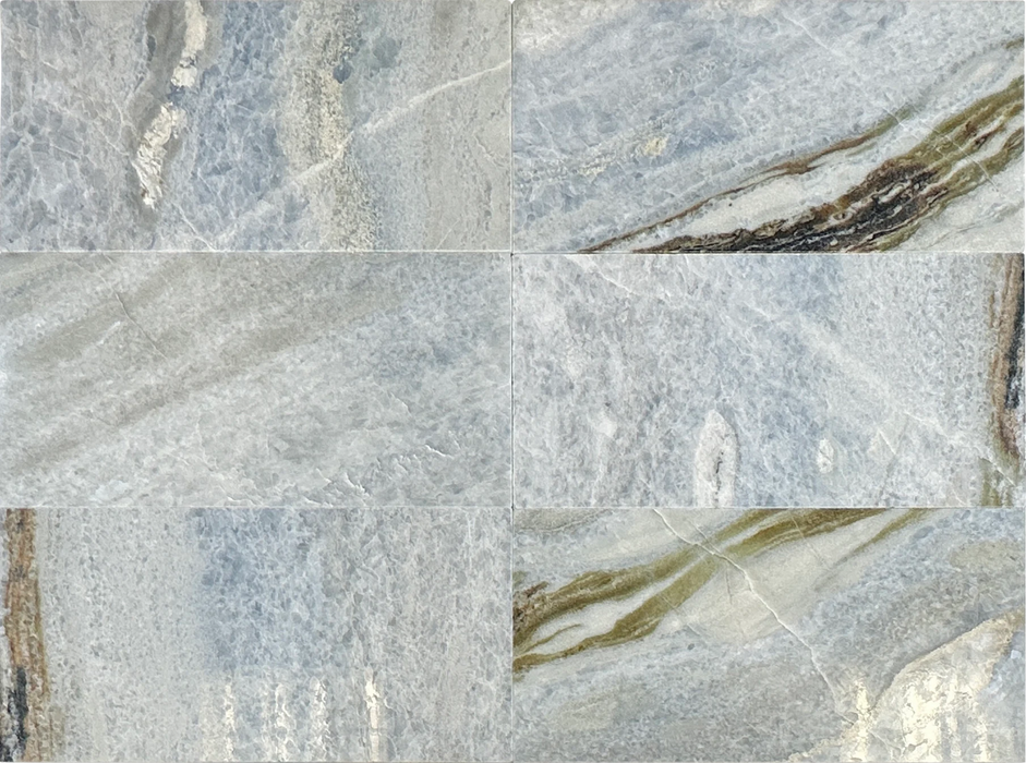 blue valley marble natural stone kitchen tile in 6" x 12"