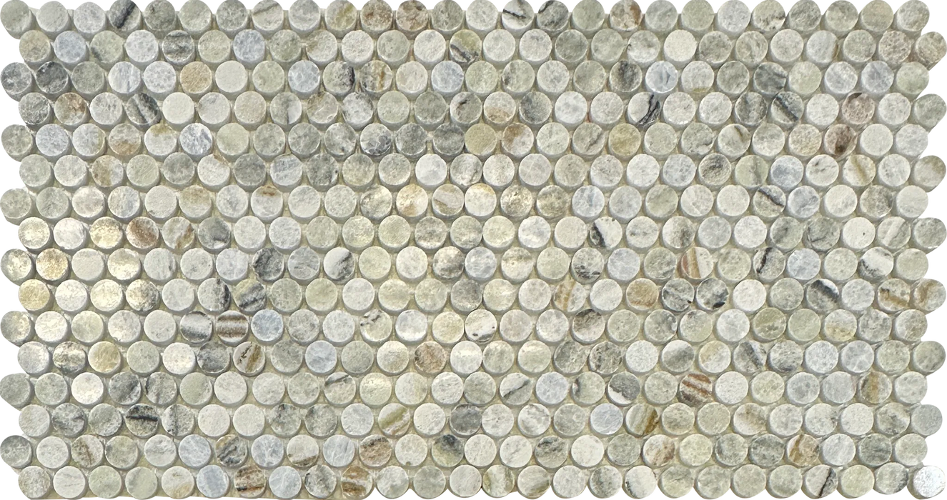 Blue Valley Penny Round Mosaic polished natural stone tiles