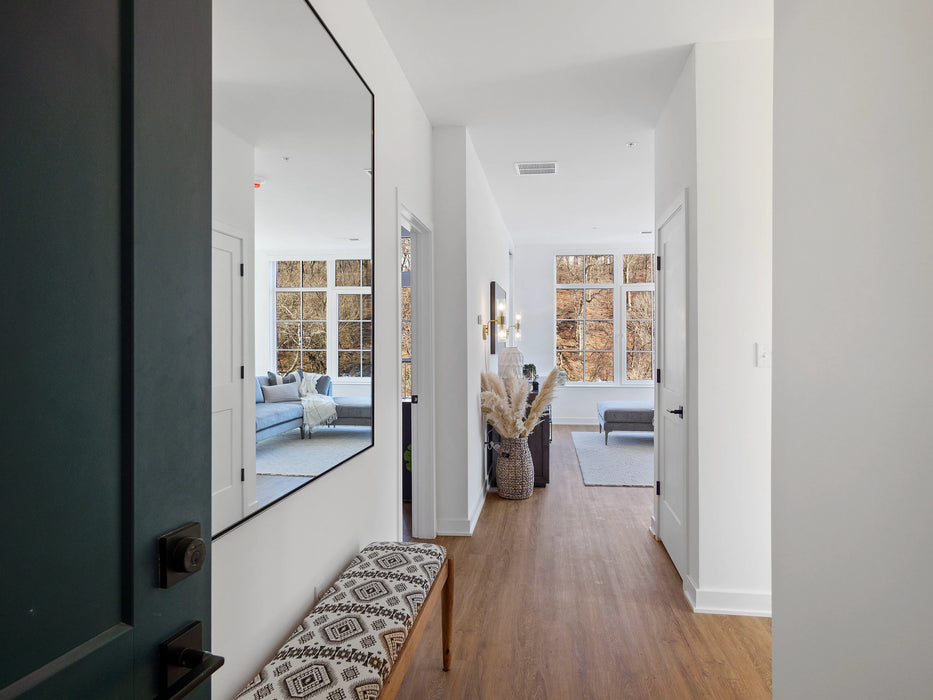 brushed oak luxury vinyl plank flooring hallway