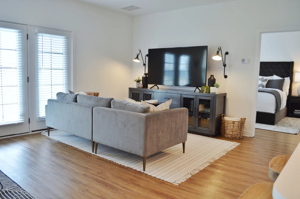brushed oak medium brown luxury vinyl plank flooring for the living room