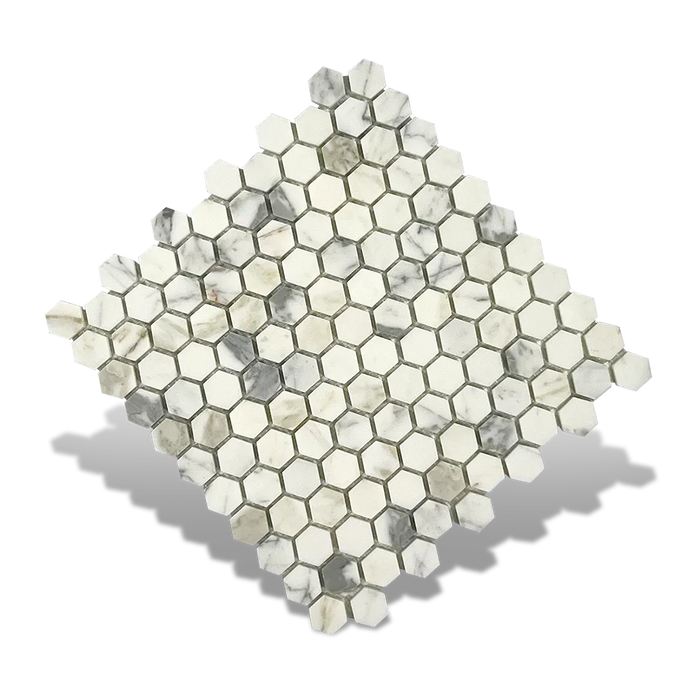 Calacatta Gold 1" x 1" Hexagon kitchen tiles wall and floor