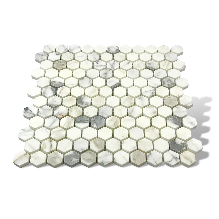 Calacatta Gold 1" x 1" Hexagon bathroom tiles floor