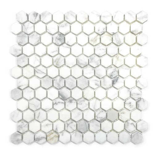 Calacatta Gold 1" x 1" Hexagon tiles wall