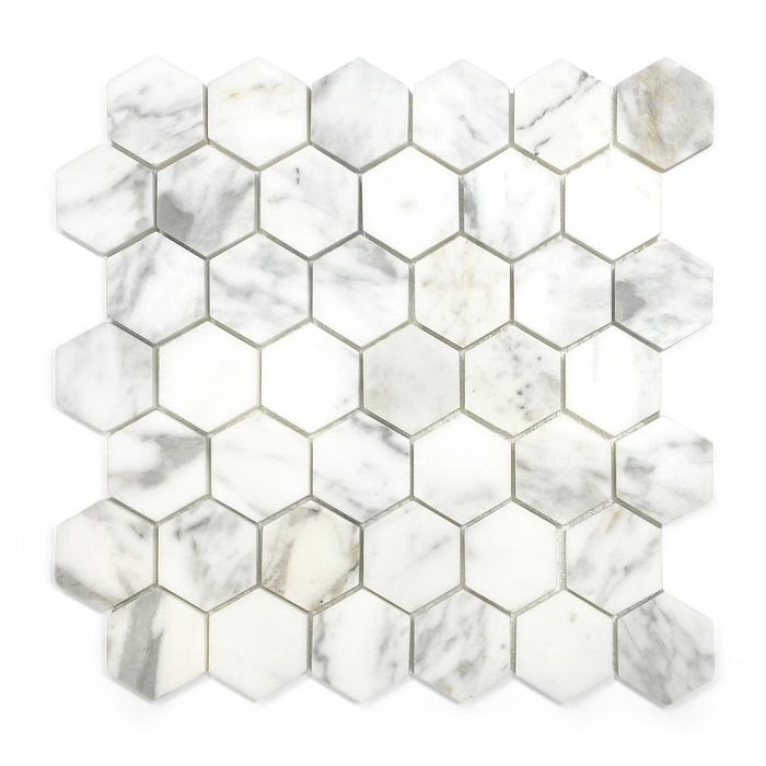 Calacatta Gold 2" X 2" Hexagon bathroom tiles floor