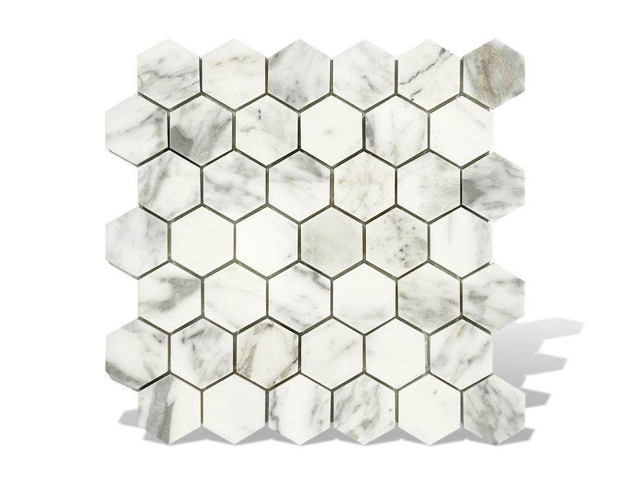 Calacatta Gold 2 inch Hexagon kitchen tiles wall