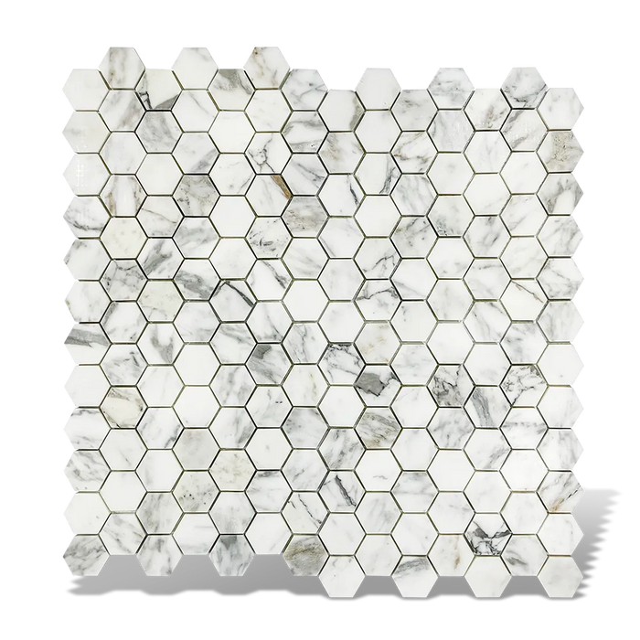 Calacatta Gold 2" X 2" Hexagon bahtroom tiles floor