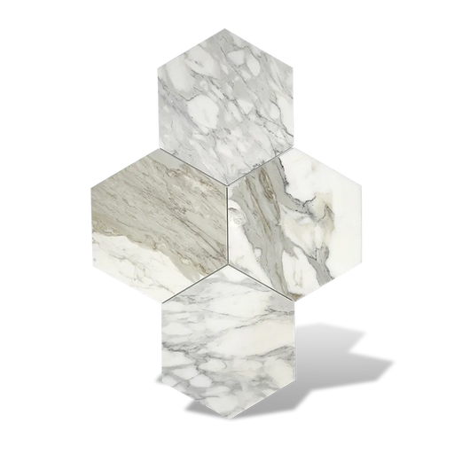 calacatta gold hexagon natural stone marble bathroom tile