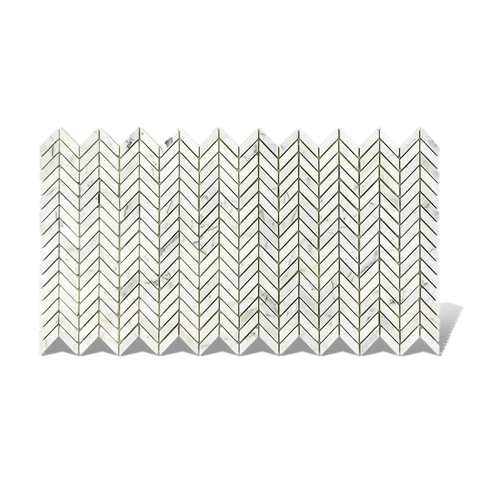 Calacatta Gold 1/2 x 1 Mini Chevron bathroom tiles wall