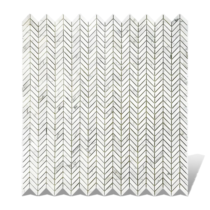Calacatta Gold 1/2 x 1 Mini Chevron kitchen tiles wall