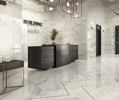 calacatta lux ceramic marbled floor wall tile