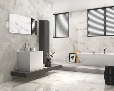 calacatta superwhite ceramic bathroom floor tile