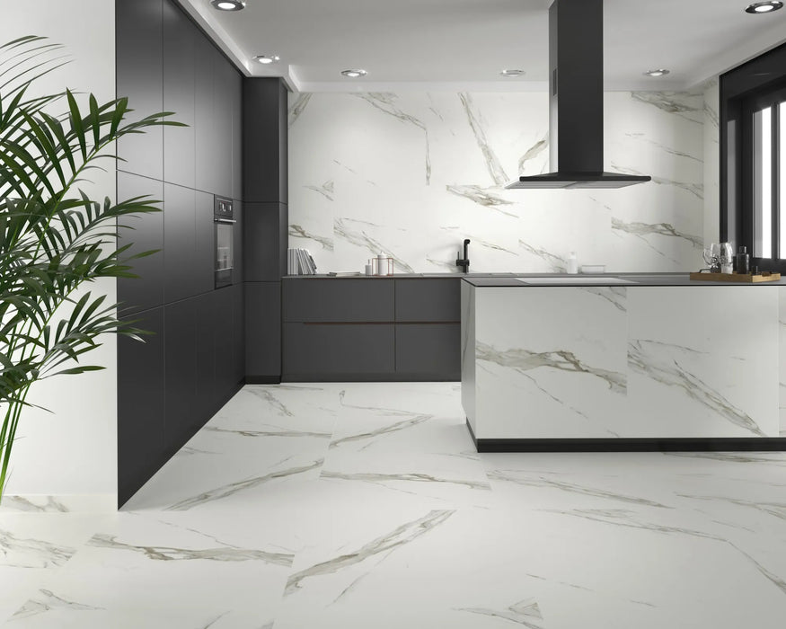 calacatta superwhite ceramic kitchen floor wall tile