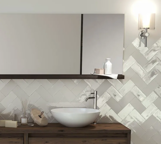 camden smoked matte ceramic wall tile for bathroom
