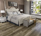 classic lodge gray brown wood lvp flooring bedroom