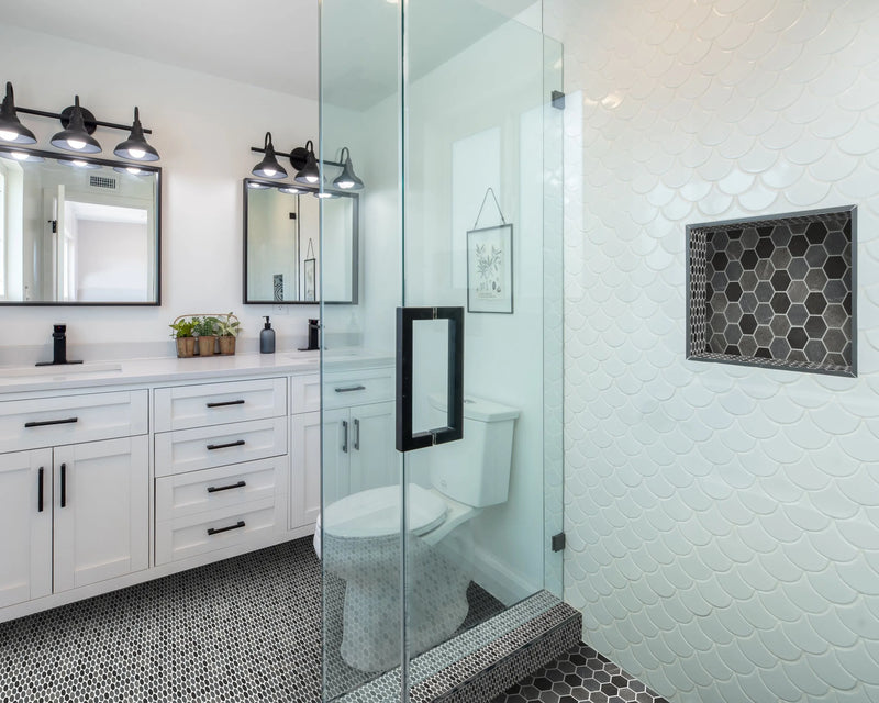 2 inch hexagon tile bathroom mosaic