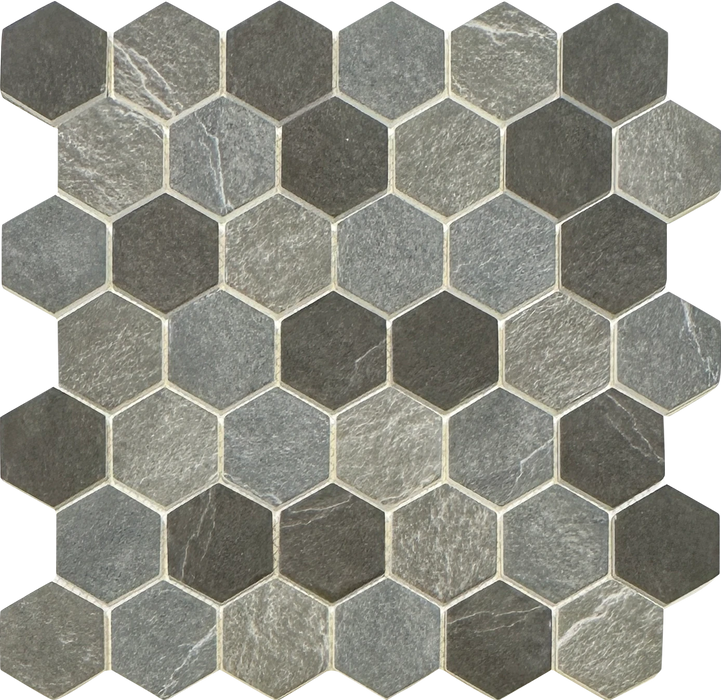 dark marble 2 inch hexagon mosaic for bathroom