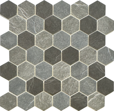 dark marble 2 inch hexagon sheet for bathroom