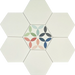 Flamingo White and Flamingo Greta Hexagon tile 