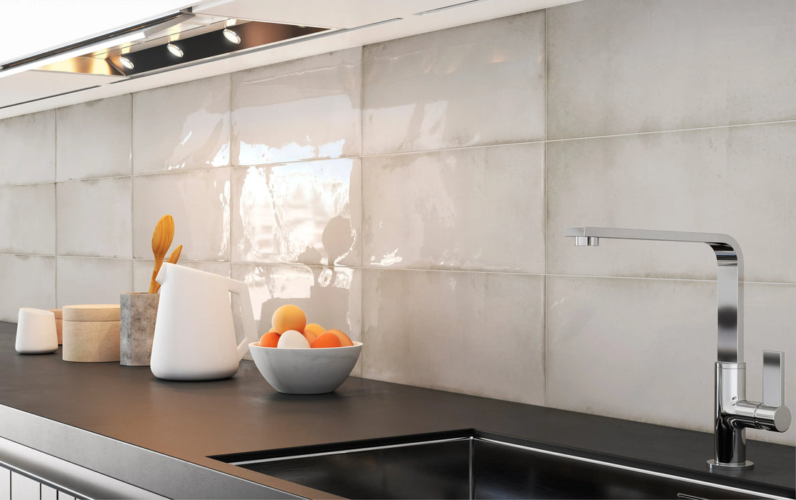 Folk glossy wall tiles for kitchen