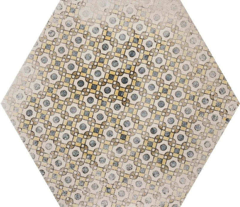 hexagon bloom garden colored motifs floor bathroom tiles