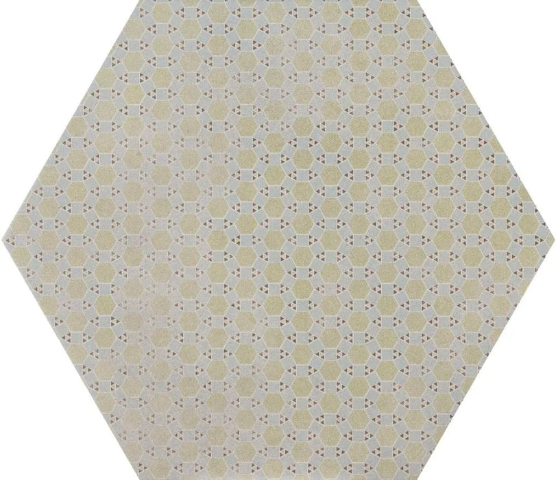 hexagon bloom garden green colored motifs tiles floor