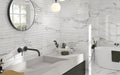 insignia white marble matte finish porcelain grey veins bathroom wall 24 inch by 48 inch tile
