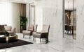 insignia white marble matte finish porcelain grey veins dining room tiles