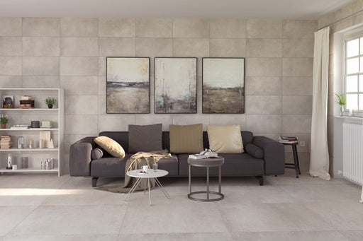 make up grey porcelain living room tile