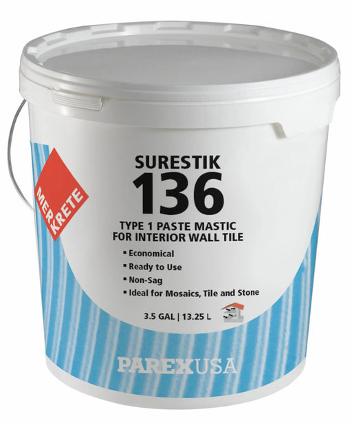 merkrete 136 surestik type 1 paste mastic for interior wall tile