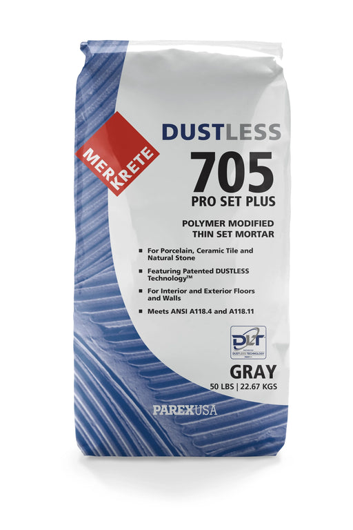 merkrete dustless 705 pro set plus gray 50 pound bag