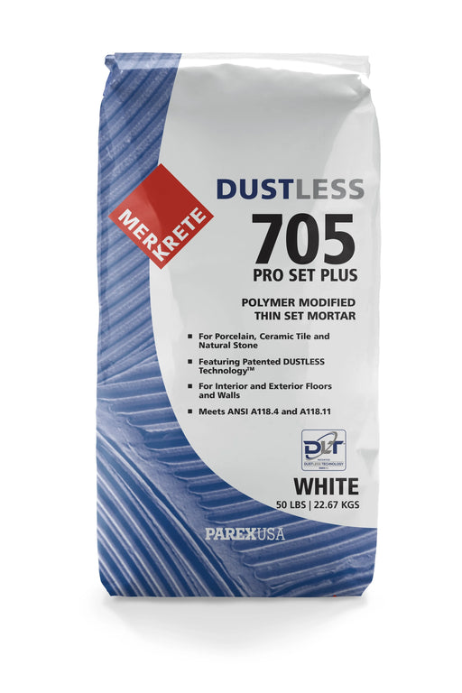 merkrete dustless 705 pro set plus white 50 pound bag