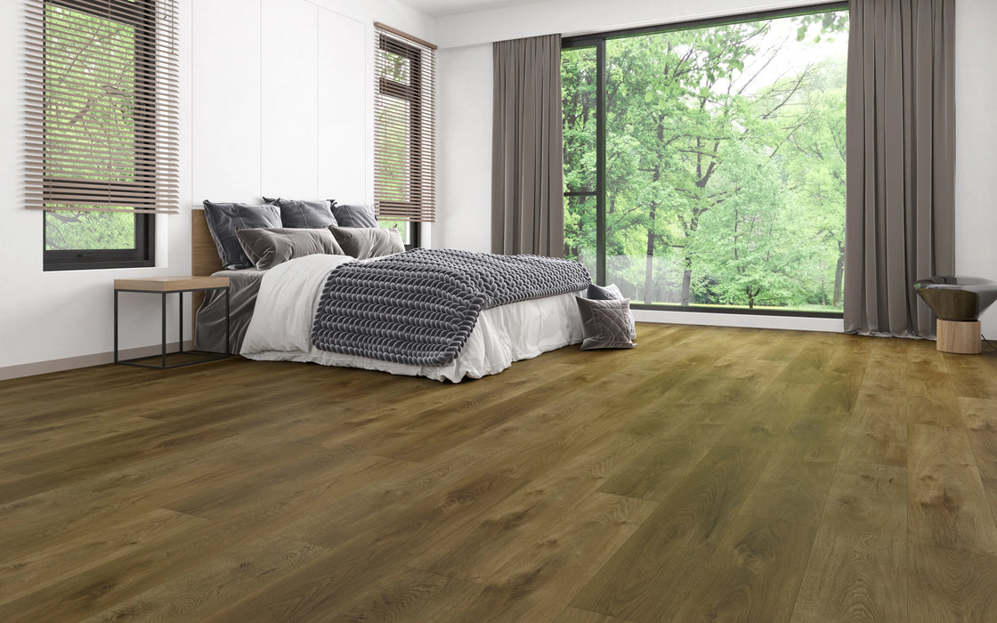 mill creek dark brown lvp flooring bedroom