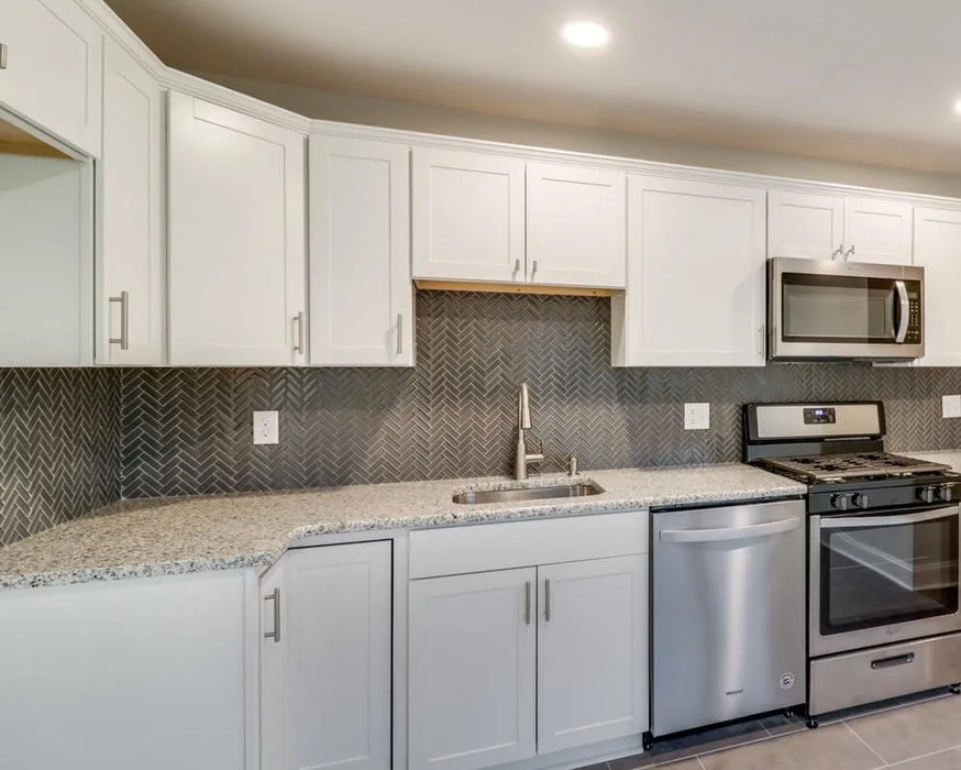 Mini Glass Herringbone kitchen tiles wall