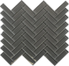 mini glass herringbone charcoal wall tiles