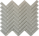 mini glass herringbone cream wall tiles