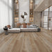 natural oak brown wood luxury vinyl plank living room flooring
