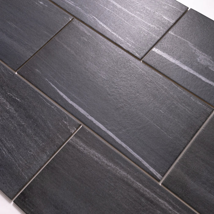 north black porcelain stoneware floor and wall bathroom tile
