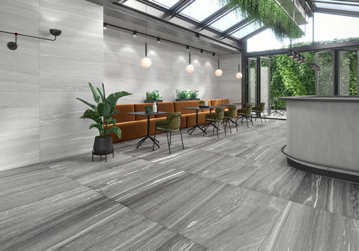 North black porcelain restaurant floor and wall tiles