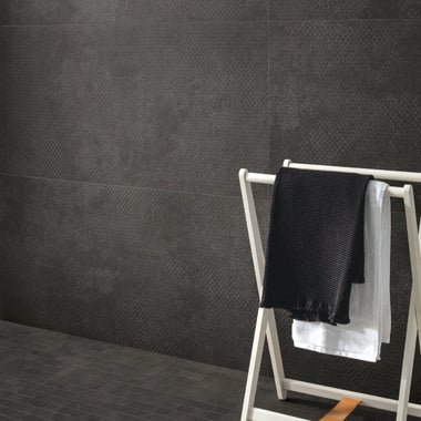 nuances lace anthracite ceramic bathroom tiles