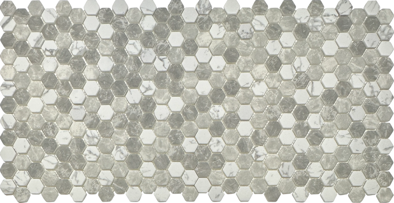 1" Hexagon Recycled Glass Mosaic tiles