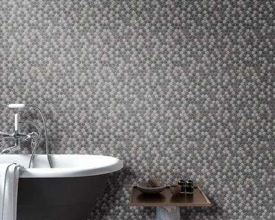 penny round recycled glass mosaic bathroom wall tiles