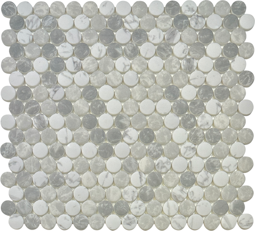 penny round recycled glass mosaic wall tile 