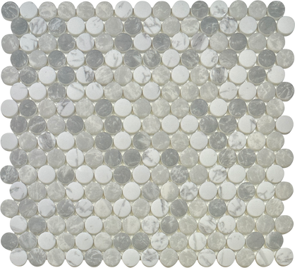 penny round recycled glass mosaic wall tile 