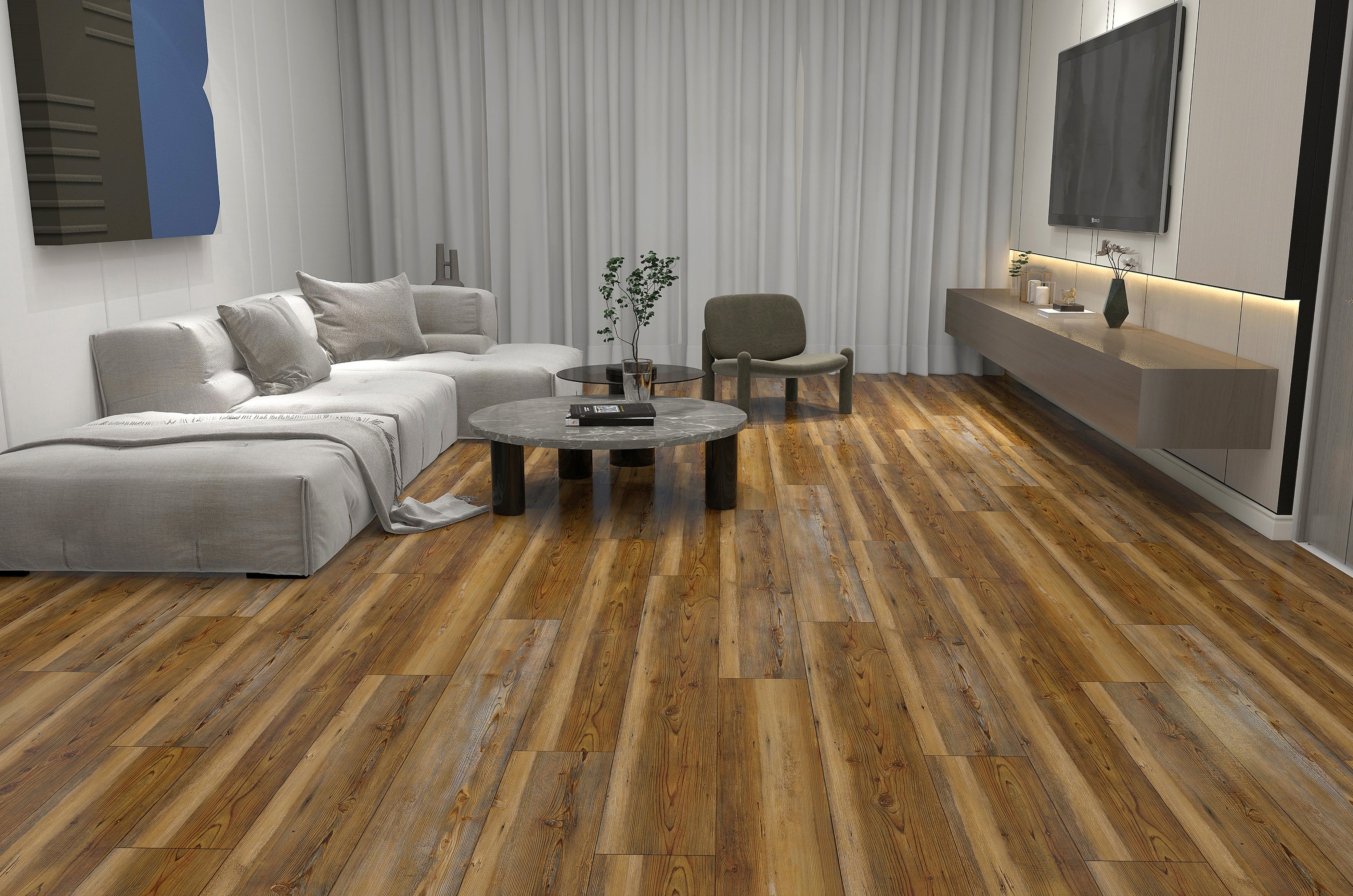 Glue Down Brown Vinyl Flooring | Rustic Pine — Tiles of Europe