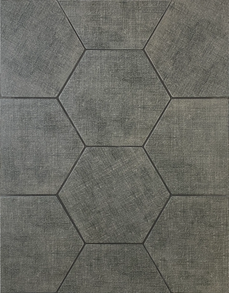 Shaded Hexagon cross hatching design floor tiles