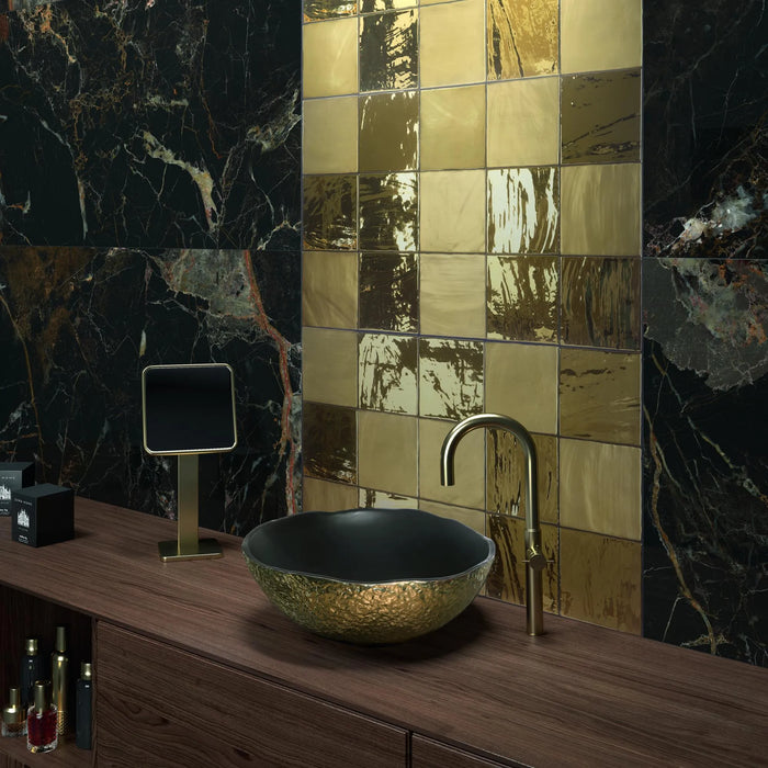 tabarca gold matte glossy ceramic bathroom wall tile