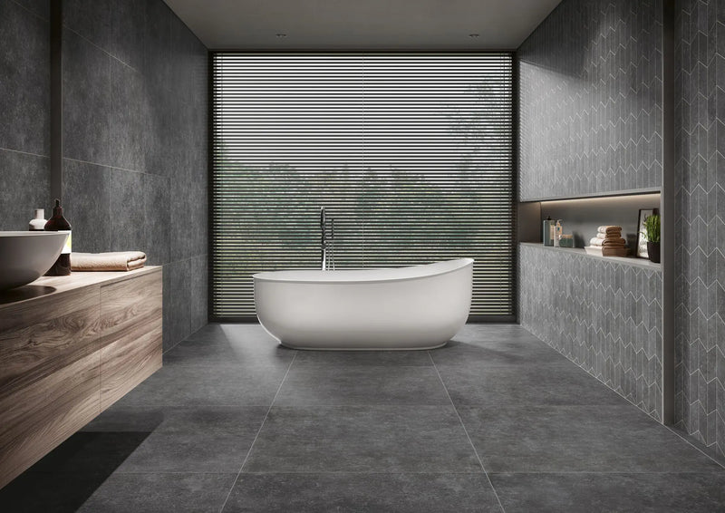 Timeless grey tiles walls